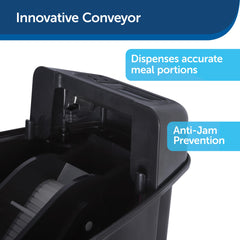 Petsafe slow-feed feature dispenses meals gradually to prevent gulping