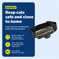 PetSafe collar stretch section adds safety and comfort for active cats during play.