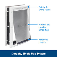 PetSafe Never Rust door—open flap detail shows the large opening for easy access.