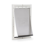 PetSafe Never Rust large door with cover showing easy outdoor access for dogs up to 100 lb