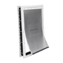 PetSafe Never Rust plastic door front view shows a durable, paintable frame for home use.