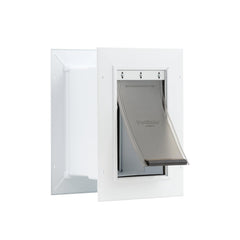 Removable vinyl flap on Petsafe Never Rust Wall Entry Pet Door for easy cleaning