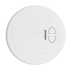Petsafe Pawz Away indoor transmitter demonstrates discreet placement for zone control.