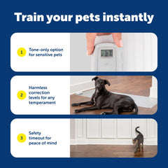 PetSafe ScatMat showing LCD display with usage information.