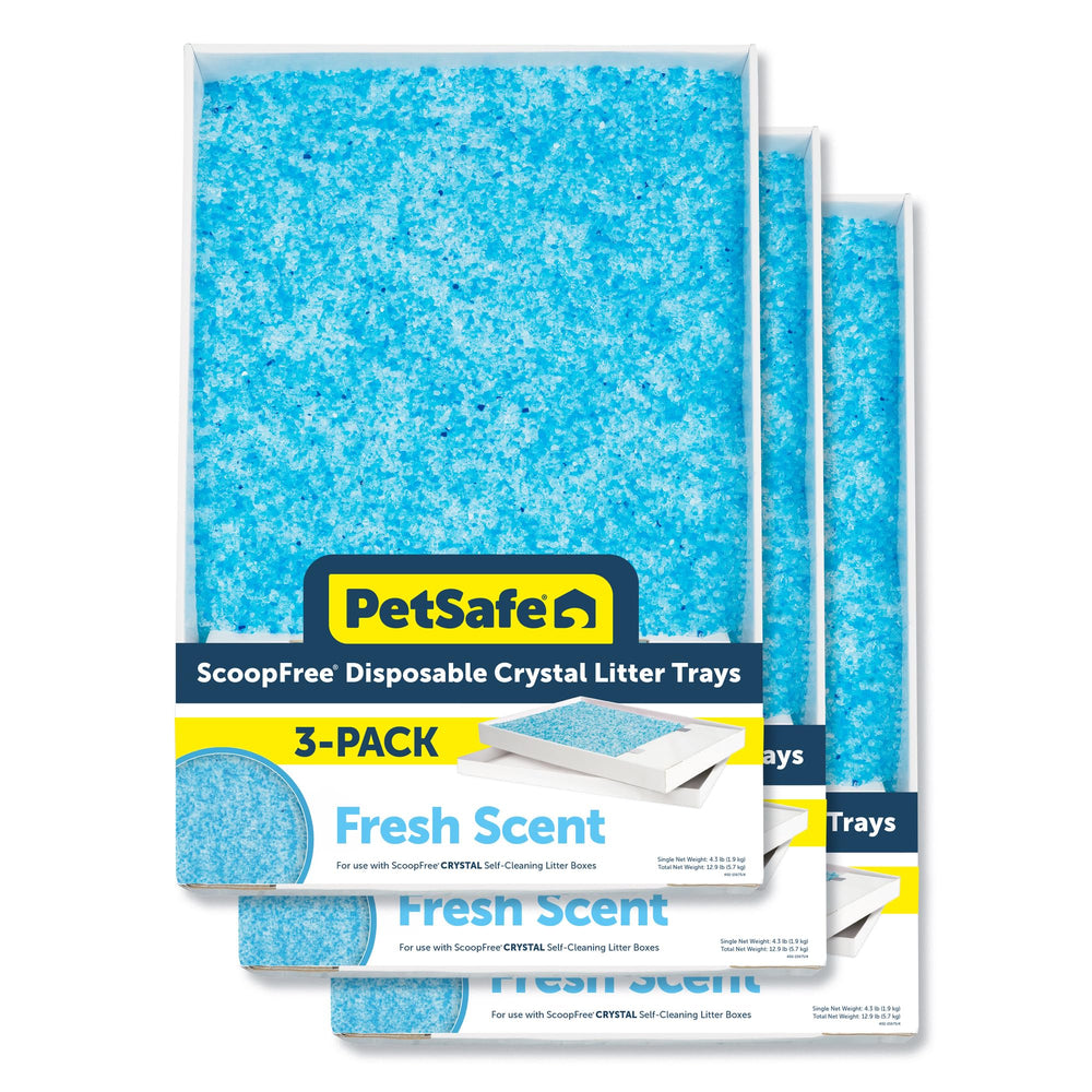 PetSafe ScoopFree disposable crystal litter tray enabling hands-free maintenance.