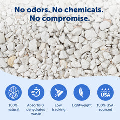 PetSafe ScoopFree Premium Natural Cat Litter close-up chemical-free fragrance-free composition.