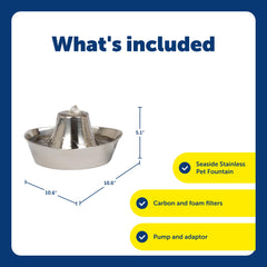 PetSafe Seaside fountain 360-degree drinking design supports water access from all angles.
