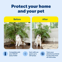 Odorless spray protects furniture while deterring pets.