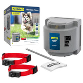 Petsafe wireless boundary transmitter showing easy indoor setup for a safe play area.