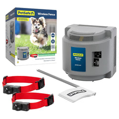 Petsafe wireless boundary transmitter showing easy indoor setup for a safe play area.
