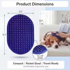 Pets&Goods rubber brush with anti-slip grip for secure wet grooming