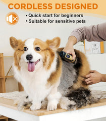Petsaunter dog clippers LCD display clearly shows remaining power and RPM for confident planning.