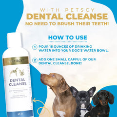 Petscy Dental Cleanse zinc boost tackles tartar and plaque buildup.