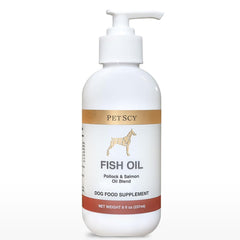 PetScy Omega-3 dog oil pump for mess-free dosing and freshness.