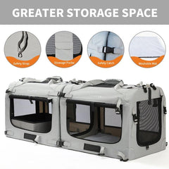 Petseek extra large carrier side view highlighting adjustable strap and handle.