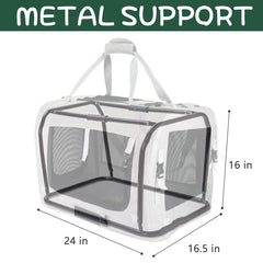 Petseek carrier side window with roll-up curtain for ventilation