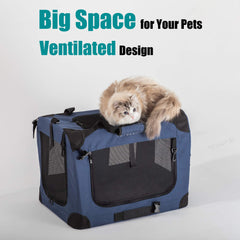 Petseek Extra Large Soft Sided Carrier, side view, breathable mesh for airflow and comfort.
