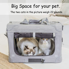 Petseek Extra Large Cat Carrier zippered access points for versatile entry options