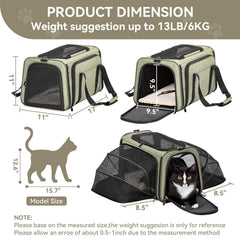 Petsfit airline-approved under-seat carrier fits compactly for easy air travel.