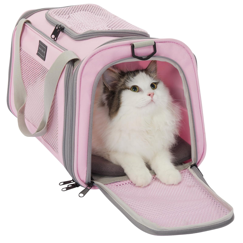 Petsfit airline under-seat cat carrier fits under most seats for smooth in-cabin travel