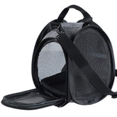 Petsfit hamster carrier shows mesh ventilation for fresh air and pet visibility.