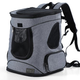 Petsfit pet backpack carrier back view showing upgrade waist cushion for a comfortable, secure travel