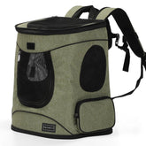 Petsfit pet backpack carrier front view with roomy space for small pets.