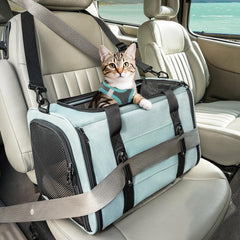 Petsfit soft-sided cat carrier interior with cozy fleece bed for comfort on the move