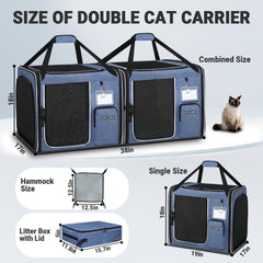 Petskd double cat carrier folded for compact storage and quick setup.