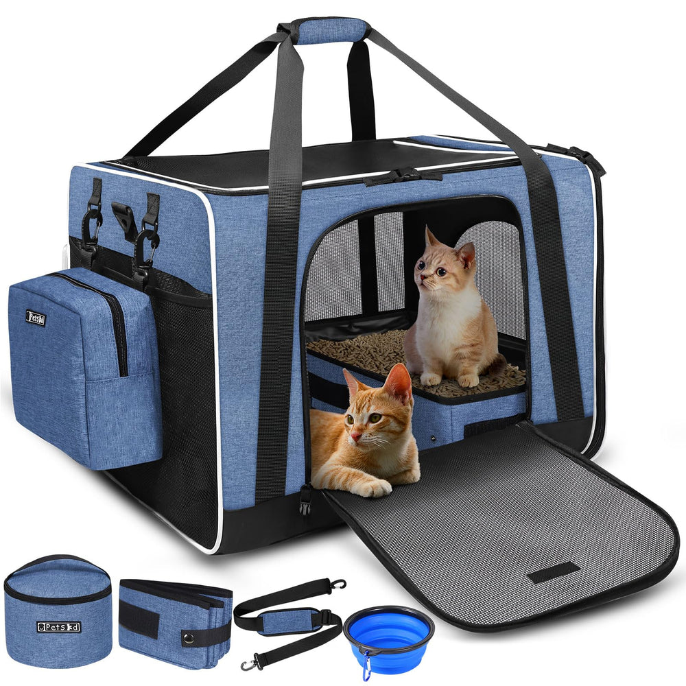 Petskd extra-large cat carrier front view showing spacious interior for large cats