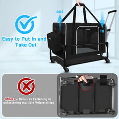 Petskd extralarge cat carrier includes travel litter box for on the go waste management.