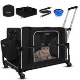 Petskd extralarge cat carrier with wheels enables smooth travel on any surface.