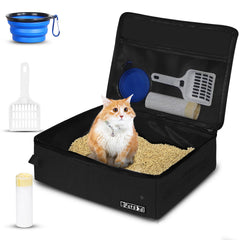 Petskd portable cat litter box with lid for mess-free travel