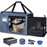 Petskd side expandable XL cat carrier outer view for spacious travel
