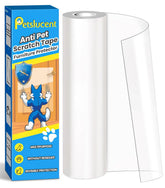 Petslucent cat scratch protector on sofa edge protects furniture from claws.