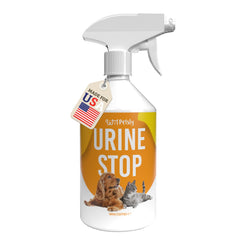 Petsly Potty Training Spray bottle in use for indoor dog and cat training