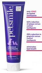 Petsmile rotisserie-chicken toothpaste tube closeup showing pet-safe formula.