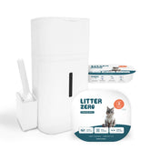 Petsnology Litter Zero main unit in a clean bathroom for simple litter management.