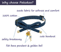 PetSoKoo bowknot collar with fish charm adds playful flair
