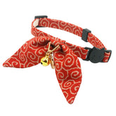 PetSoKoo Bunny ears cat collar in red offers soft cotton comfort for everyday wear.