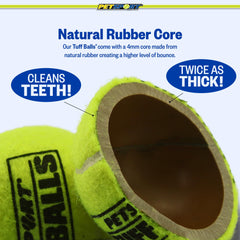 PetSport Giant Tuff Ball close up showing 4mm core and thick seam