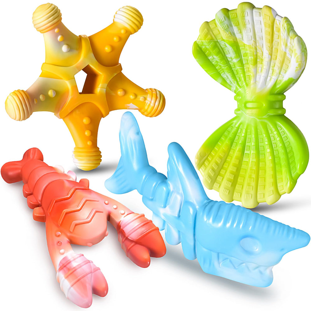 PETSTA starfish dog chew toy for aggressive chewers promotes dental cleaning and long-lasting play.
