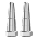 PetsTEK 1-inch stainless steel prongs close-up, durable contact for long-haired dogs.
