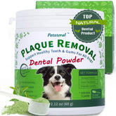 Petstoral dog dental powder bottle promotes daily dental care