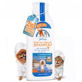 Petsus Anti-Itch Shampoo bottle pour shows gentle cleansing with soothing oatmeal.
