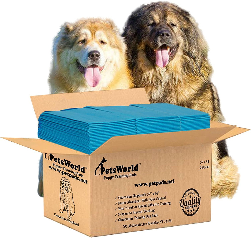 PetsWorld enormous 37x54 inch pee pad provides maximum floor coverage for giant dogs