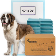 PETSWORLD mega-sized pee pad 40x99 protects floors during puppy training.