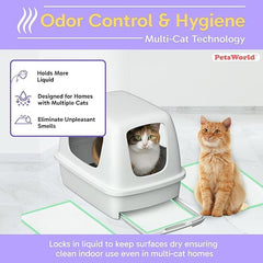 PetsWorld ultra-absorbent gel pad technology helps keep the litter area dry between changes