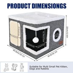 PETTDATE dual-level cat hideaway for quiet retreats