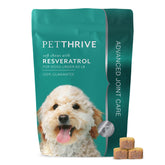 PetThrive dog hip joint soft chews with bacon flavor for small breeds, supporting mobility.
